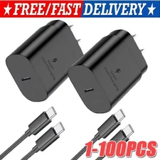 25w Type USB-C Fast Wall Charger+6FT Cable For Samsung Galaxy S20 S21 5G lot US