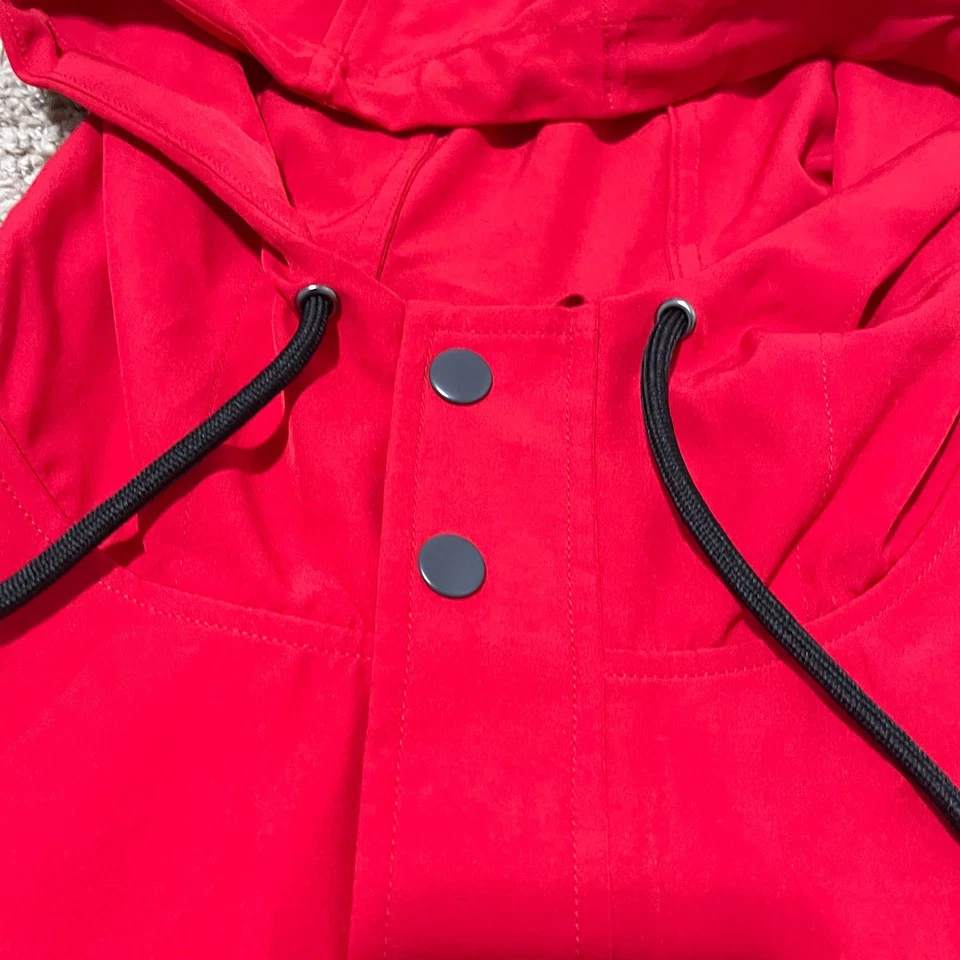 Chaqueta cortavientos NC State Wolfpack para hombre grande roja gris bloque de color Anorak NUEVA Foto 3 de 4