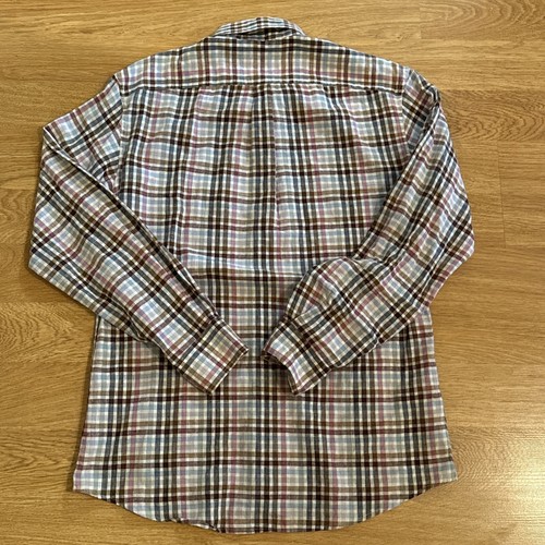 Bills Khakis Shirt Mens Medium Linen Blend Multicolor Plaid Button Up L/S Preppy - Picture 6 of 8