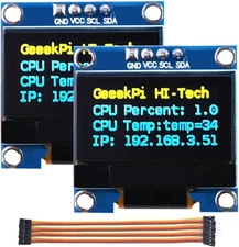 GeeekPi 2Pcs OLED Display Module I2C IIC 128X64 Pixel blue, clear, yellow 