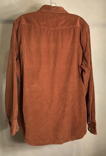 Banana Republic Men Chestnut Corduroy Pearl Snap Western Yoke Shirt|Sz:L 16-16.5 - Picture 6 of 23