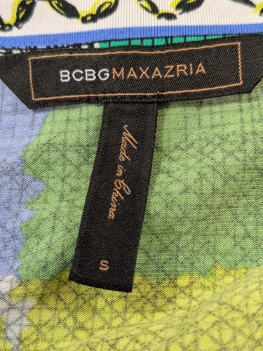 Bcbg Maxazria Geo Print Full Wrap Kurzarm Stretch Strick Größe Small Kleid b23 - Bild 3 von 11