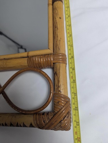 Vintage Bamboo Arch Mirror Elegant Boho Decor Italian style circle pattern decor - Picture 7 of 9