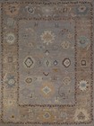 Handmade Gray Muted Vegetable Dye Oushak Turkish Rug 8x10 Ft Bedroom Wool Rug