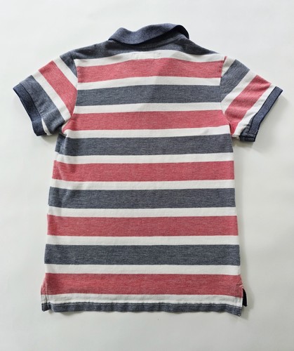 LOGG Boys Shirt Size 8-10 Red, White and Blue Cotton Striped Polo style Preppy - Picture 5 of 5
