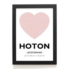 A4 PRINT - Hoton, Leicestershire - Word Heart Design - SK5722