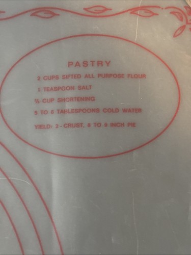 Vintage Tupperware Tortenkuchen Gebäck Matte Rollmatte - 1965 Rexall Droge - rot - gebraucht, in einwandfreiem Zustand - Bild 3 von 8