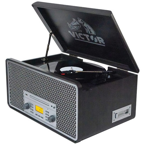 Victor Monument 8-in-1 CD, Kassettenspieler 3-fach Bluetooth Plattenspieler Graphit - Bild 2 von 2