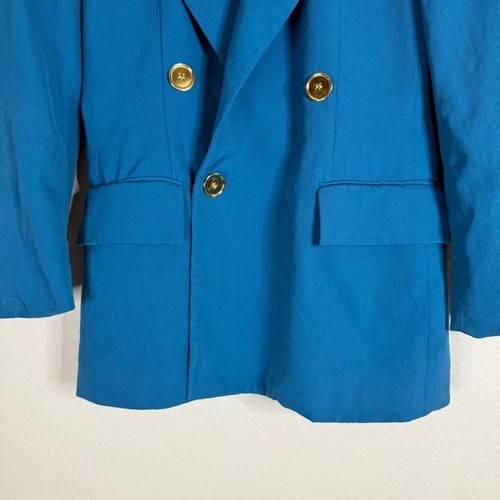 CHRISTIAN DIOR Chaqueta Blazer Lana Doble Botonadura Azul Verde Azulado TALLA 6 - Imagen 3 de 9