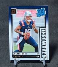 Joe Milton III Throwback Rated Rookie RC 2024 Donruss Card #9 Patriots/Cowboys