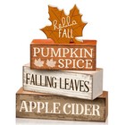 4 Pcs Fall Decor Wooden Maple Leaf Decoration Fall Tiered Tray Decor Rustic W...