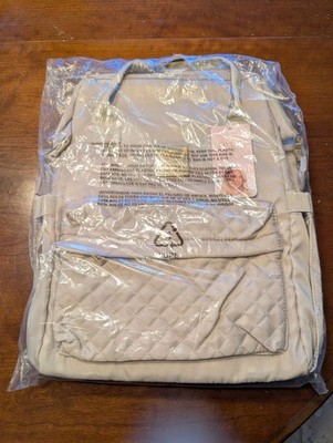 Paris Hilton Beige Quilted Laptop Backpack Womens Double  display picture 2