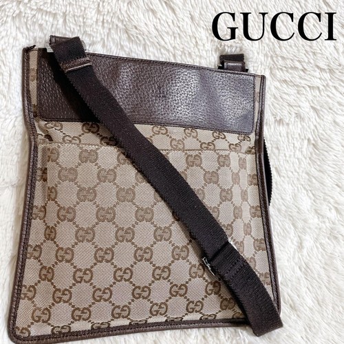 GUCCI Shoulder Bag Purse GG Canvas Leather Brown Authentic - Picture 21 of 24