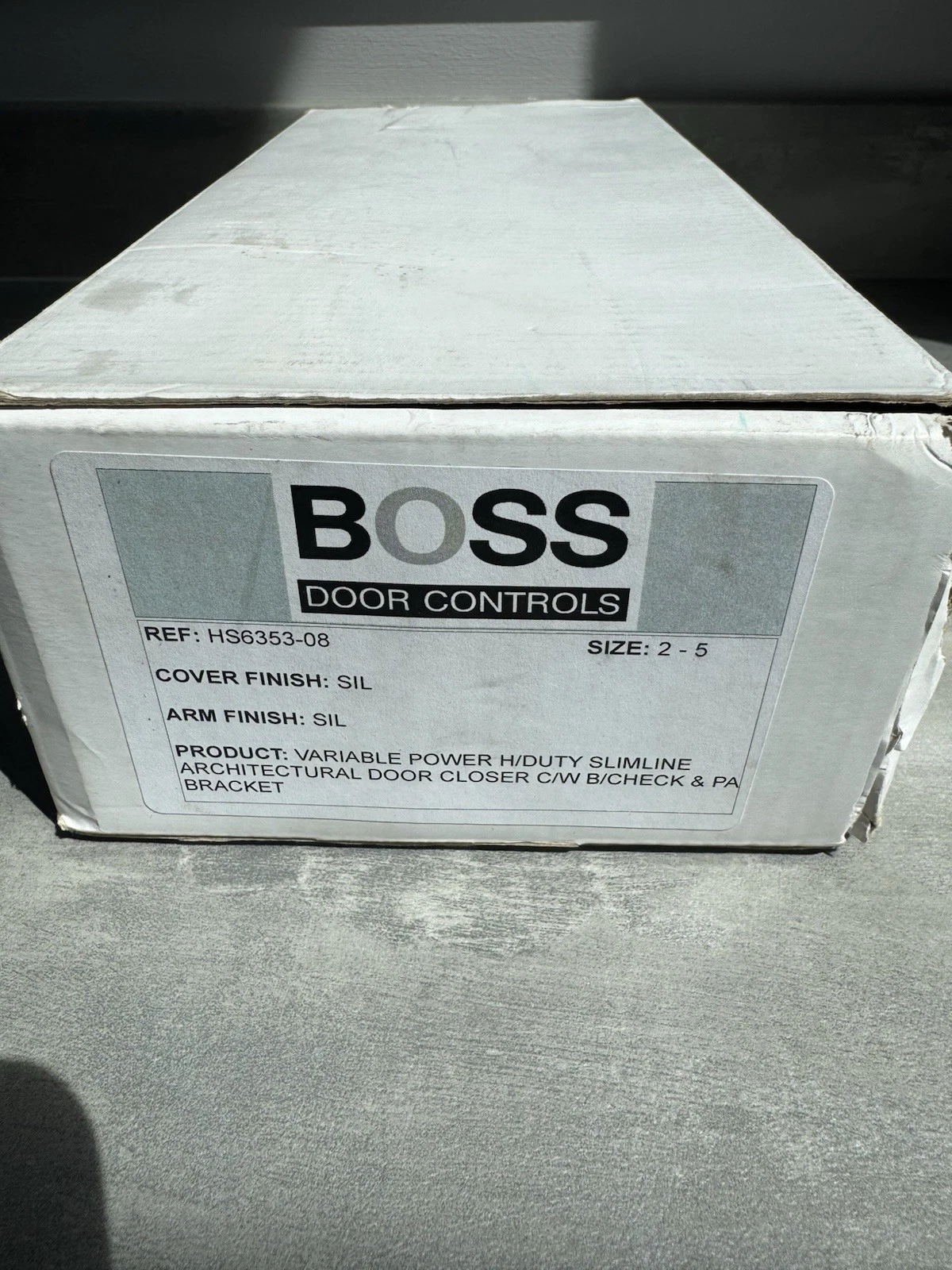 Boss HS6353-08 Architectural Slimline Overhead Door Closer Size 2-5 New 2