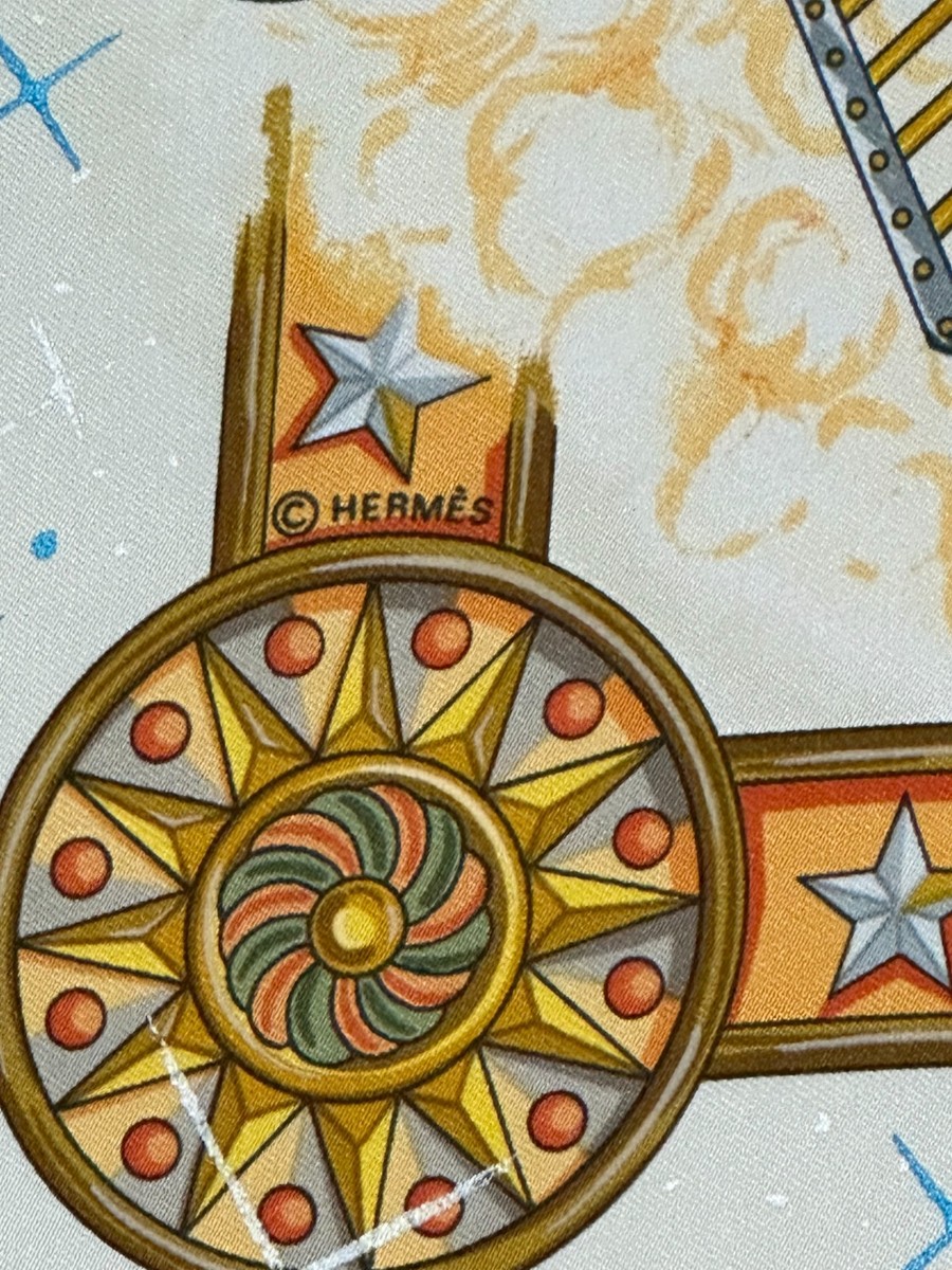 UNUSED! VTG HERMES LA MAGIE Carre 90 Silk Foulard Scarf