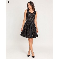 Vintage Y2K Betsy Adam Dress Womens 10 Black Crochet Whimsigoth Dark Romantic