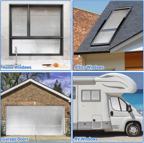 Hoja de lámina de aislamiento reflectante para ventanas techo puertas de garaje autocaravana verano... - Imagen 7 de 11