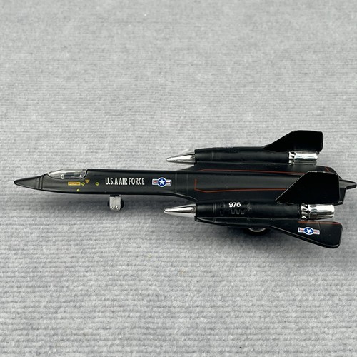 8" Black Air Force SR-71A Blackbird Die Cast Jet Plane Toy Pull Back Action - Picture 5 of 11