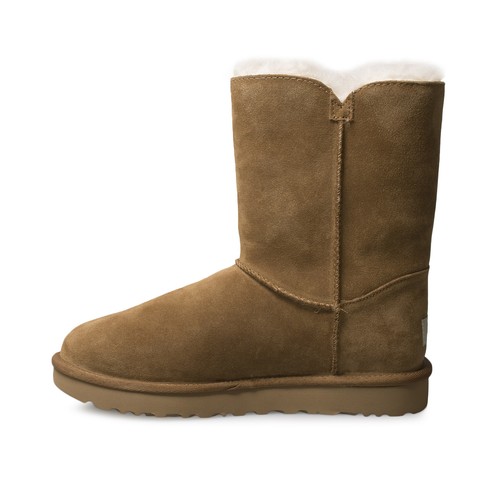 UGG BAILEY BUTTON UGG CHARM CHESTNUT SUEDE SHEEPSKIN WOMEN'S BOOTS SIZE US 7 NEW - Picture 4 of 6