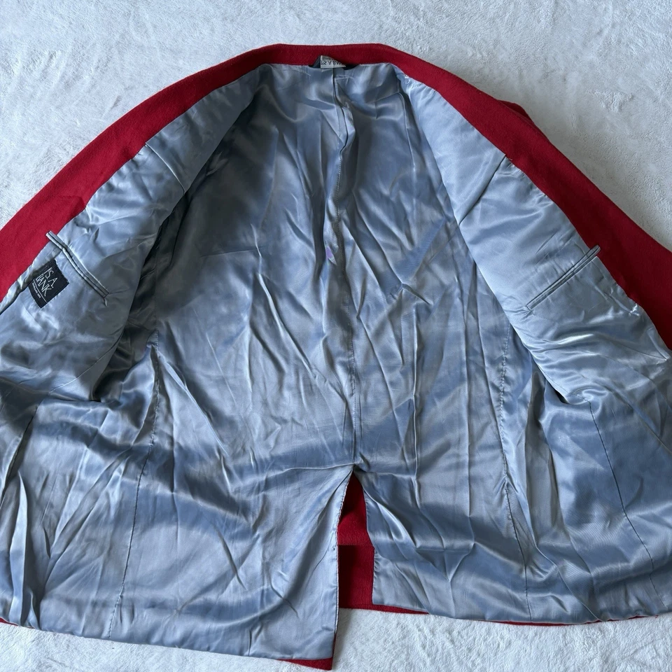 Jos A Bank Mens 100% Camel Hair Red Blazer Sport Coat 48 R | Holiday Party Red - Image 3 of 4