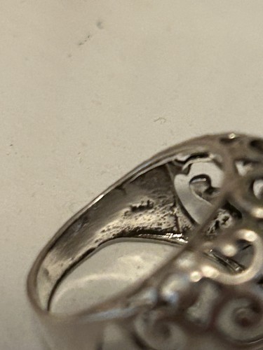 STERLING SILVER Dome Open Design Ring 6.1 Grams Size 6.5 Very Nice! - Picture 8 of 8