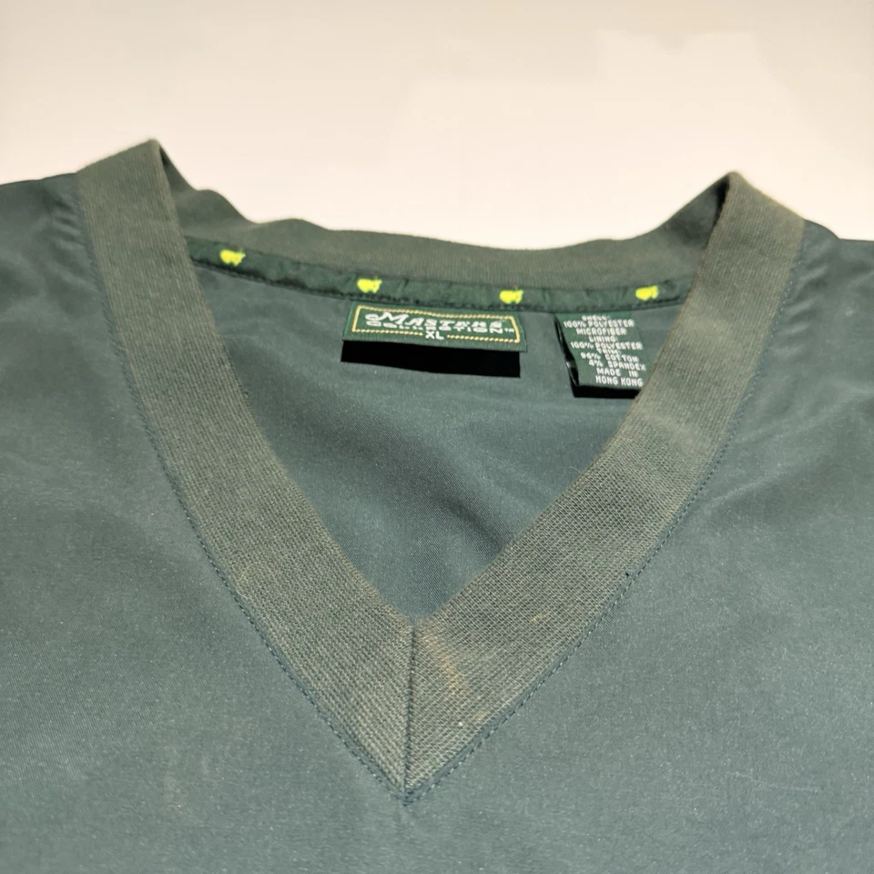 VTG Faded Masters Collection Golf Vest XL Green Augusta Logo Minor Wear Pullover - Image 3 of 4