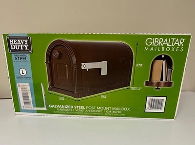 New! GIBRALTAR Large Heavy Duty Mailbox Venetian Bronze Post Mount - Image 1 of 4