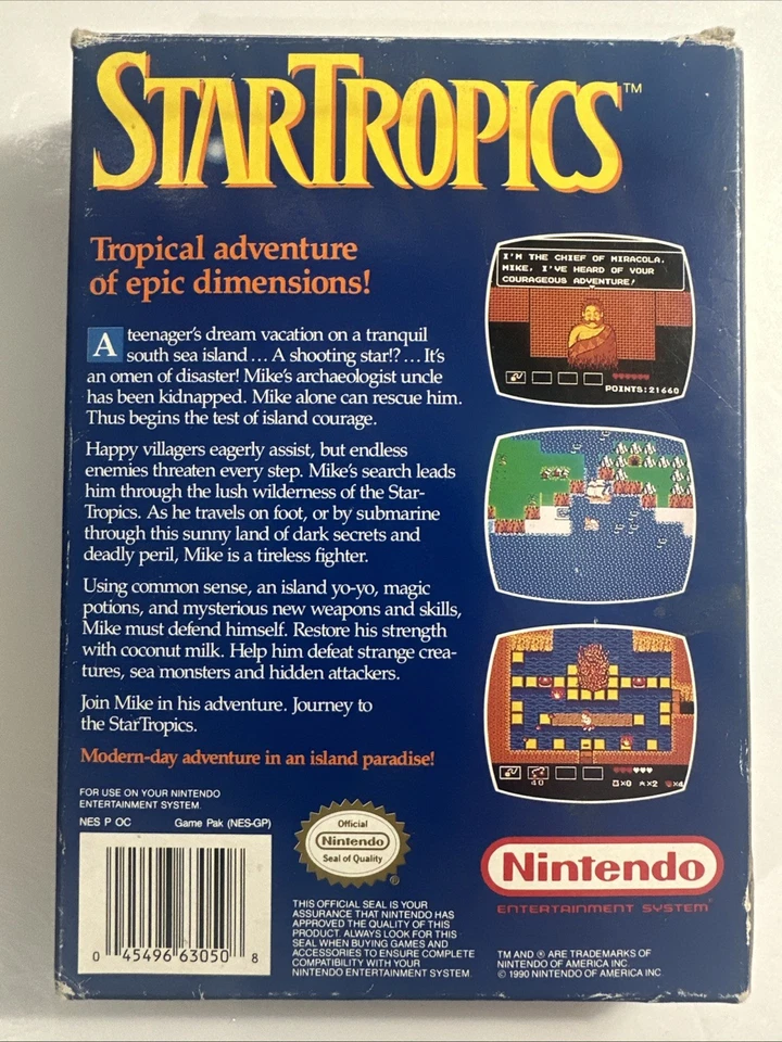 Star Tropics (NES, Nintendo) Complete CIB - Tested - Image 3 of 4
