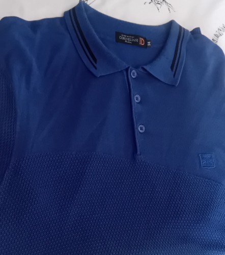 Corneliani ID Made In Italy , Size 54, Silk Mix, Blue, Short Sleeve, Polo Jumper - Picture 9 of 11