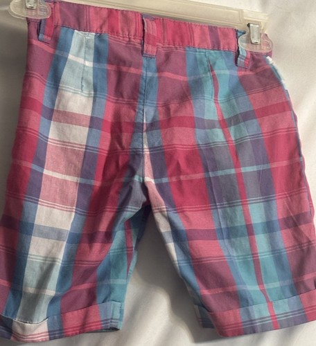 Kidzone Cuffed Bermuda Shorts Girl’s Size 5 Preppy Plaid NWOT - Picture 2 of 15