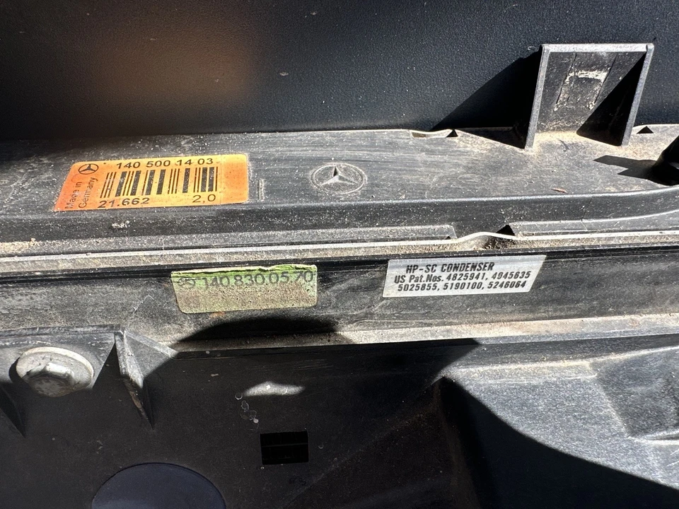 92-99 Mercedes W140 S500/600, sedán/cupé radiador/condensador y ventilador OEM 105K prueba Foto 4 de 4