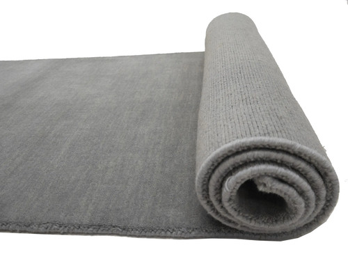 2'7x12'0 Gray Solid Hand-Loomed 3X12 Gabbeh Wool Runner Rug Home Decor Carpet - Picture 14 of 14