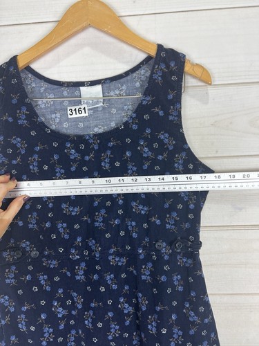 VTG BOBBIE BROOKS Overall Dress 8-10 Blue Purple Floral Corduroy Jumper - Picture 7 of 9