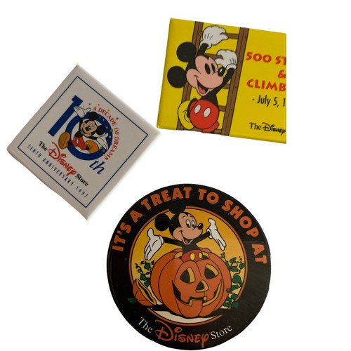 Disney Store Set of 4 Button Badges Halloween Anniversary Happy - Picture 4 of 5