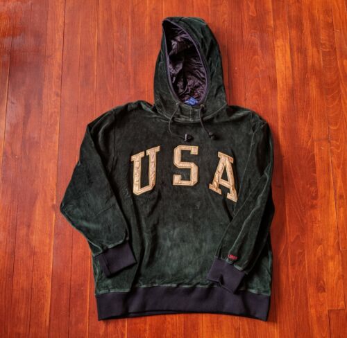 Vintage Polo Sport USA Green Hoodie Size L, Rare P