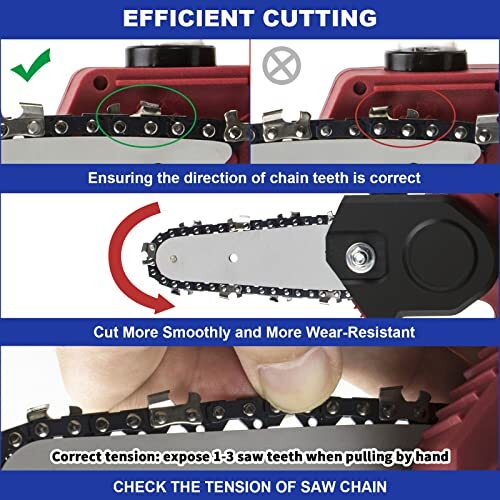 Mini Chainsaw Chain 6-Inch for Mini Cordless Electric Handheld Chainsaw 4-Pack - Picture 3 of 6