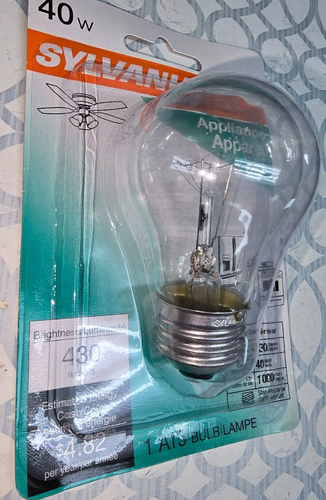 SYLVANIA 40A15/CL/APPL/BL A15 BULB INDOOR 430LUMENS 40W - Picture 3 of 5