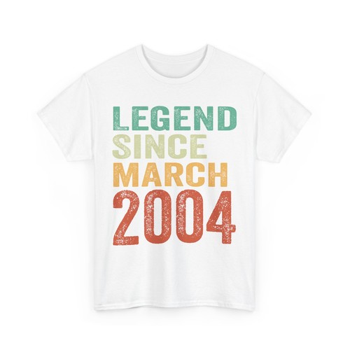 Legend Since March 2004 T-Shirt, Vintage 21 Years Old 21st Birthday Gift T-shirt - Picture 4 of 9