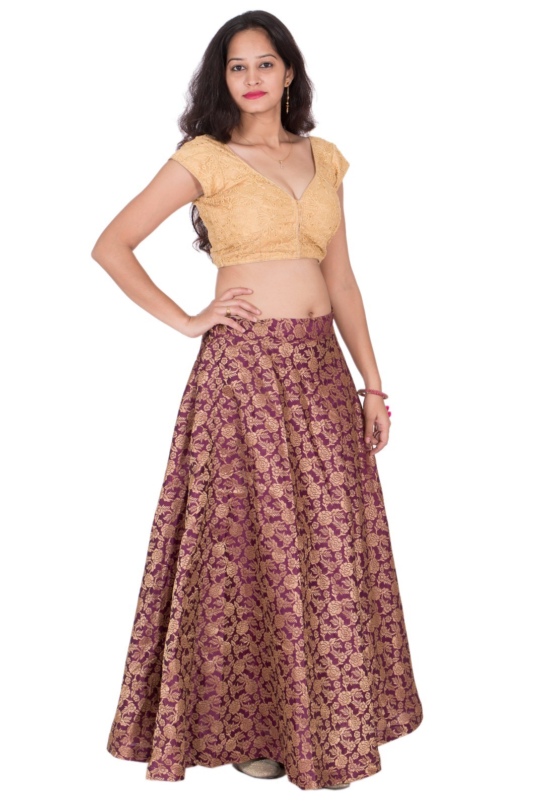 Indian Designer Blouse Top Skirt Dress Readymade golden Embroidered Top & Lehnga Indian Designer Blouse Top Skirt Dress Readymade golden Embroidered Top & Lehnga