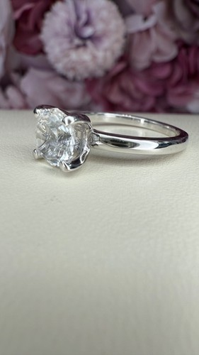 Octagon White Sapphire Engagement Ring Travel Ring 10K White Gold - Picture 3 of 6