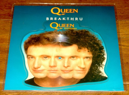 QUEEN ~ BREAKTHRU b/w STEALIN ~UK 2-TRACK PARLOPHONE SHAPED PICTURE DISC 7" 1989 - Picture 3 of 6