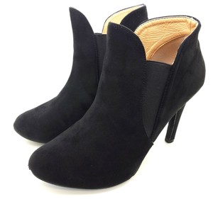 ladies black mid heel ankle boots