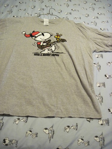 SNOOPY / PEANUTS GRAUES WEIHNACHTS-T-SHIRT X LARGE - Bild 3 von 4