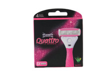   Wilkinson Sword Quattro For Women 6 Pack mit Aloe & Vitamin E Rasierklingen 