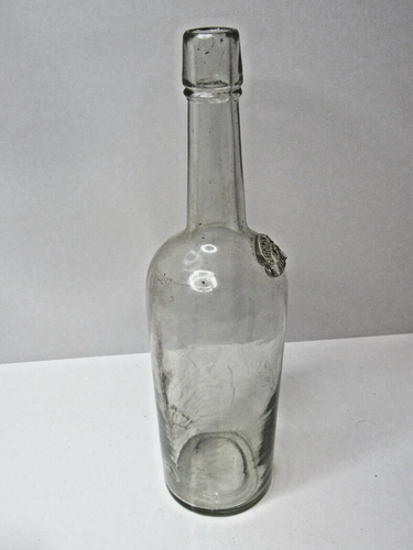 Antigua botella de whisky transparente vintage Grommes And Ullrich #US31 - Imagen 6 de 10