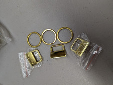 Key Fob Hardware Sets - Gold Color - 1" Lot of 1,000 Sets with Split Rings