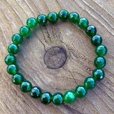Natural Green Emerald Handmade Beaded Crystal Healing Balance Stretch Bracelet
