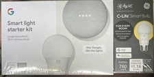 Google Smart Light Starter Kit: Google Home Mini & GE C-Life Smart Bulb 