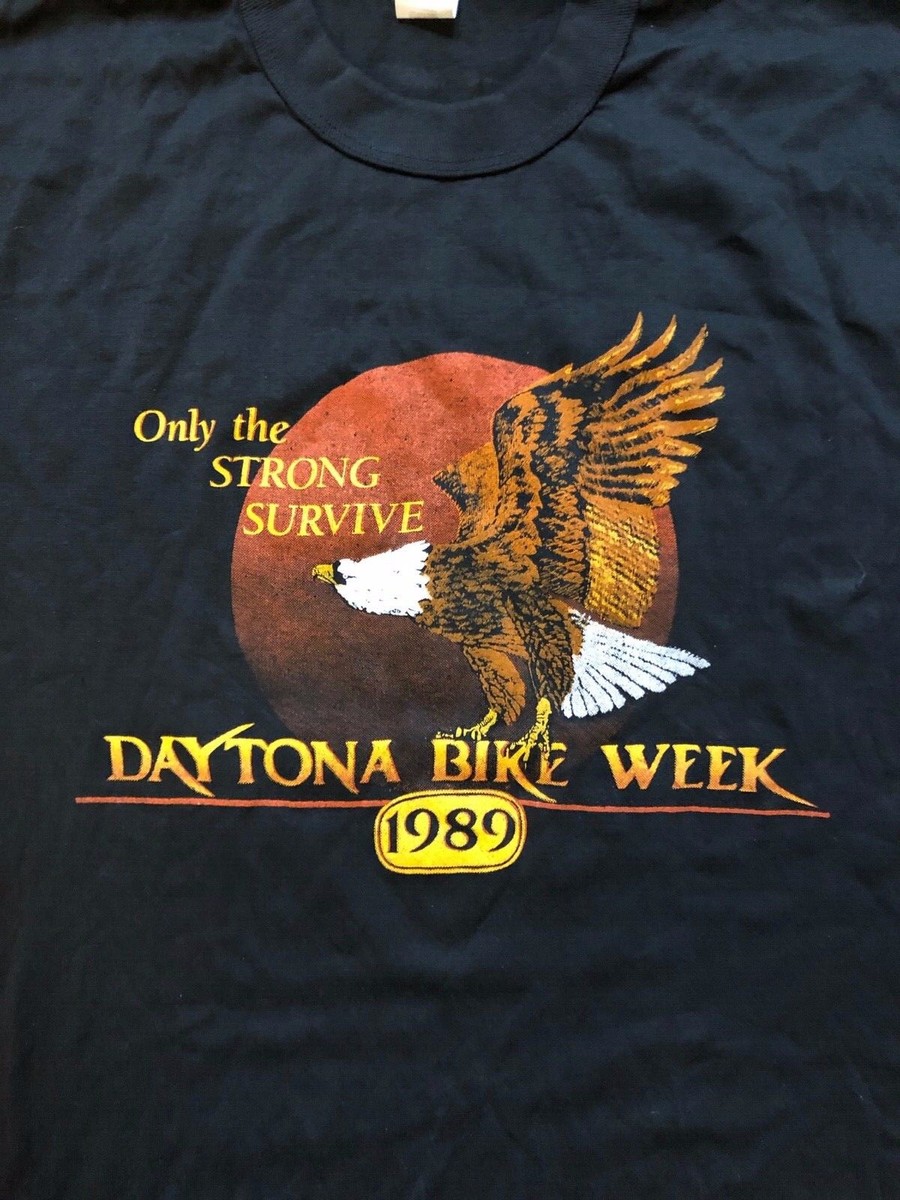 Vintage Single Stitch 1989 Daytona Bike Week Mens T-Shirt