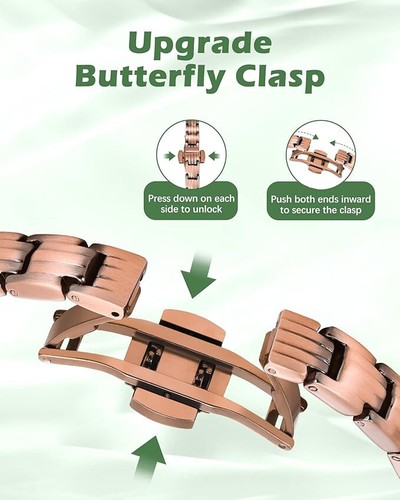 Jeracol Copper Bracelet for Women – 5000 Gauss Strong Magnets, Upgrade Butterfly - Picture 2 of 3